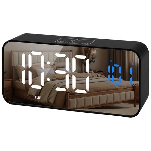 REGALWOVEN Digital USB Charging Ports Adjustable Volume Three Alarms Clock 5.5"L x 1.3"W x 2.7"H1 Pc - 1 of 4