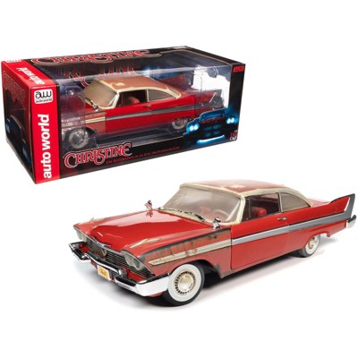 1958 Plymouth Fury Partially Restored Version "Christine" (1983) Movie 1/18 Diecast Model Car by Autoworld