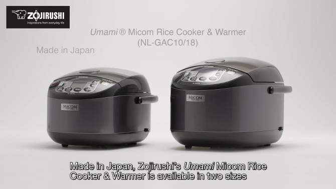 Zojirushi 10 Cup Umami Micom Rice Cooker &#38; Warmer Metallic Black - NL-GAC18BM, 2 of 13, play video