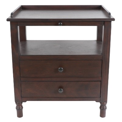 Timothy Side Table with Pull Out Tray Brown - Décor Therapy