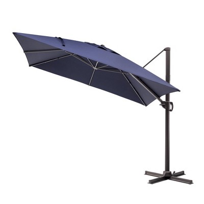Crestlive Products 10FT Patio Offset Cantilever Umbrella UV30+ Square with 360°Rotation 6 Heights Adjustable Outdoor Umbrella
