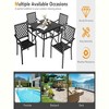23"Set of 2 Patio Dining Chairs with Curved Armrests and Reinforced Steel Frame - 4 of 4