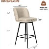 UNISOAR Bar Stools Set of 2, 360°Swivel Modern Counter Height Barstools Armless Kitchen Chair, - 2 of 4