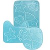 Home Mart Goods 3 Piece Light Blue Ultra Soft Thick Memory Foam Non-Slip Absorbent Bathroom Bath Mat Set - 2 of 4