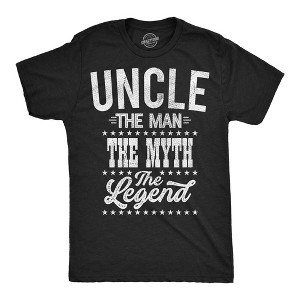 Mens Funny T Shirts Uncle The Man The Myth The Legend Sarcastic Graphic Novelty Tee For Men - Crazy Dog Men's T Shirt - 1 of 4