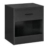 HOMCOM Modern Nightstand, Accent End Table with Drawer and Storage Shelf, Sofa Side Table for Living Room or Bedroom