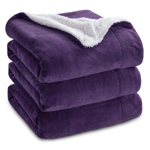 Bedsure | Solid Faux Shearling Fleece Blanket Warm Soft and Stylish - 1 of 4