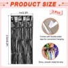 Unique Bargains Wedding Birthday Party Decoration Foil Fringe Backdrop Curtains 3 Pcs - 2 of 4