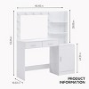 Vanity Desk Modern with Vertical Organizer and LED Mirror for Bedroom Makeup -3irtyhousy - 4 of 4