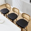 Bekrvio 26"/29” Swivel Bar Stools Set of 3, Upholstered Faux Leather Barstools with Back, Bar Chairs Island Stools for Kitchen Counter - 3 of 4