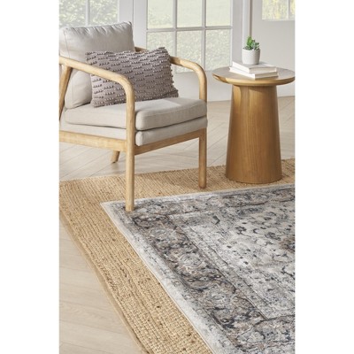 Braided Ivory/Grey Synthetic 6' x 9' Handmade Rectangular Rug