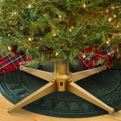 Gold Rotating Metal Stand for Artificial Christmas Trees up to 7.5 Feet