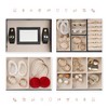 Unique Bargains PU Leather 3 Layer Birthday Gifts Jewelry Organizer Storage Holder with Drawer and Mirror - 4 of 4