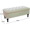 CAVINAS Linen Fabric Storage Ottoman Bench with Tufted Top,Upholstered Storage Ottoman,Storage Bench for Living Room,Bedroom - 3 of 4