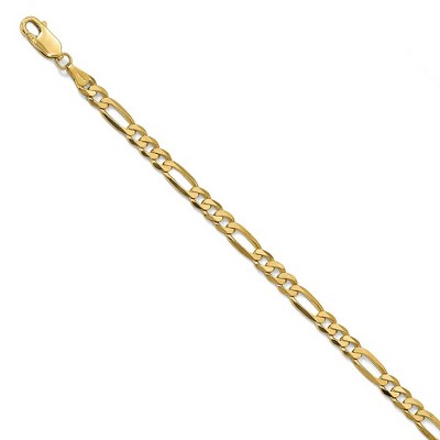 Black Bow Jewelry 4.75mm 14k Yellow Gold Flat Figaro Chain Bracelet