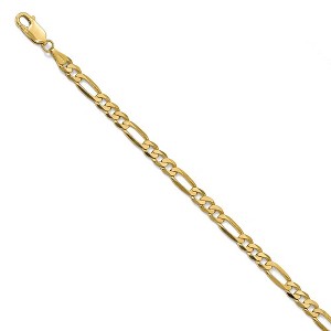 Black Bow Jewelry 4.75mm 14k Yellow Gold Flat Figaro Chain Bracelet - 1 of 4