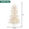 White Pre-Lit Snow Flocked Aspen Fir Christmas Tree, Warm White LED Lights, Branch Tips, Metal Stand, Holiday Home Décor - Cuddlewood - 4 of 4