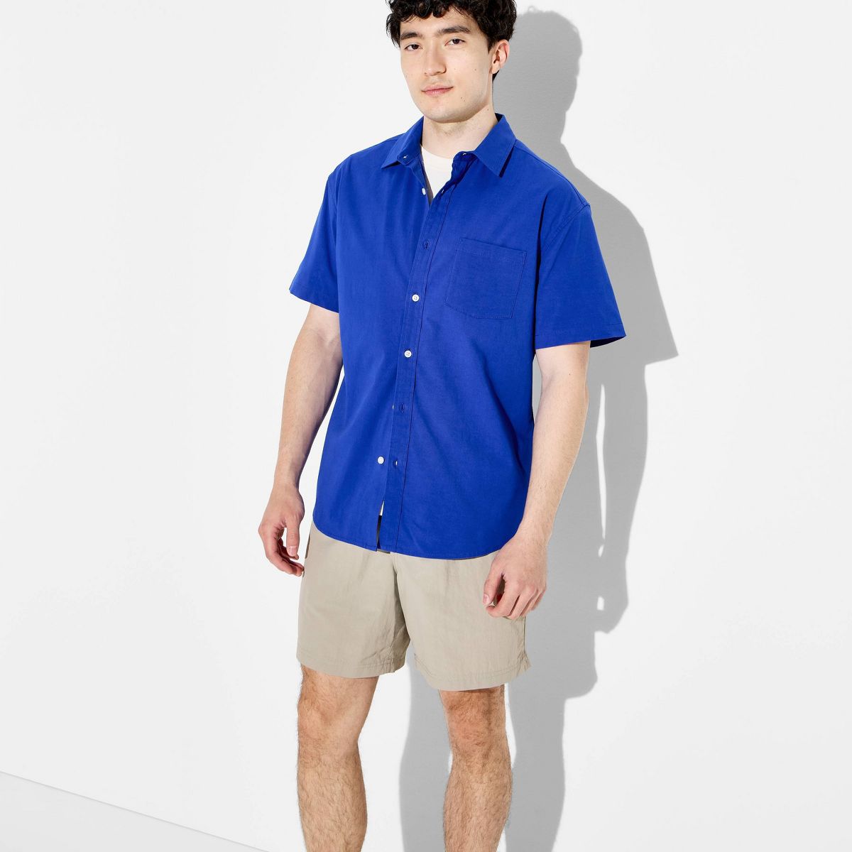 Men's Game Day Full Button Solid Camp Shirt - Goodfellow & Co™ - thumbnail 4