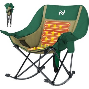 Docred Folding Rocking Camping Chair, Portable Outdoor Rocker with Cooler Bag, 400lbs Capacity, 600D Oxford Fabric, Padded Rocker Chair - 1 of 4