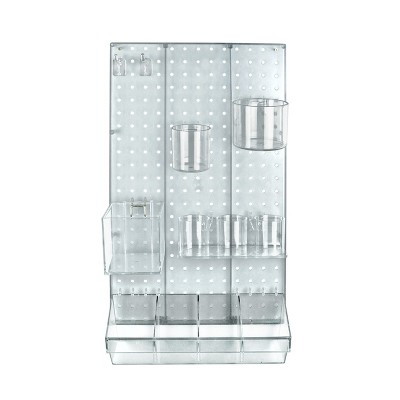 Frosted Blue High-Impact Styrene Pegboard Wall Organizer Kit