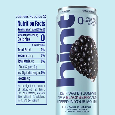 hint Blackberry Flavoured Still Water - 12 fl oz Can