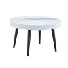 INFURNIC Coffee Tables Modern Farmhouse Round Coffee Table Natural Finish MDF Top with Metal Stand for Living Room, White, 23.6"*23.6"*14.5" - 2 of 4