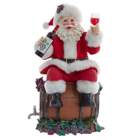 Kurt Adler 10.5 Inch Fabriché Santa Sitting on Wine Barrel - image 1 of 4