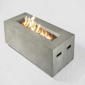 Resenkos Natural Gas Fire Pit Table, Gas Fire Pits for Outside Patio with Auto-Ignition, Gray - 1 of 4