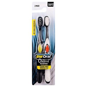 RM Oral Charcoal 360 Whitening Toothbrush, Soft Bristles - 2Ct - 1 of 4