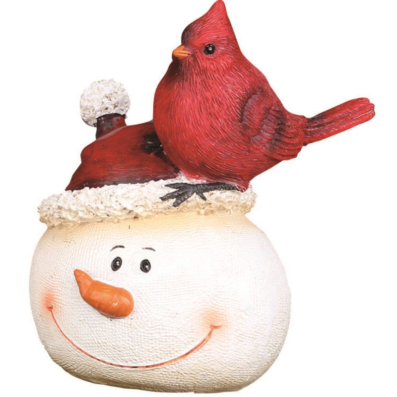 Transpac Christmas Winter Snowman and Cardinal Polyresin Tabletop Figurine Decoration Set of 3, 4.50H inches, 2 of 5