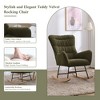 NicBex Teddy Glider Rocking Chair,Upholstered Nursery Rocking Chairs with High Backrest,Modern Rocking Chair,Nursing Chair for Bedroom,Dark Green - 4 of 4