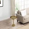 Royal Hampton 22 Inch Side End Table with Vintage Sleek Pillar Base and Round Tray Top - 3 of 4