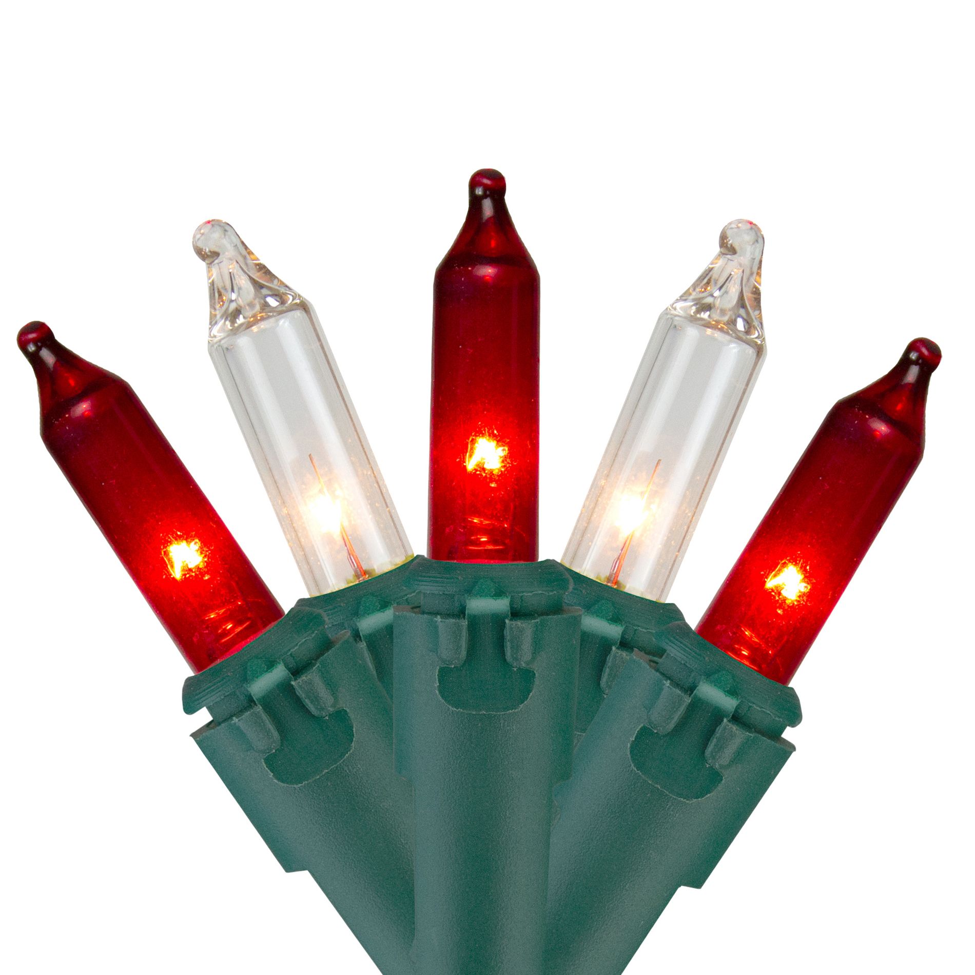 Northlight Mini Incandescent Christmas Lights - Red and Clear - 7' Green Wire - 35ct