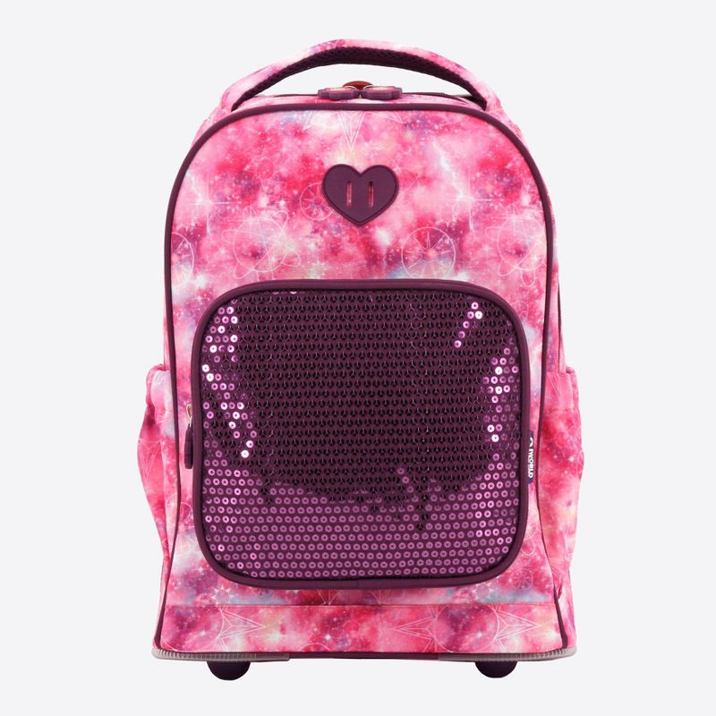 JWorld Sparkle Kids&#39; Rolling 15&#34; Backpack - Purple Galaxy, 2 of 11
