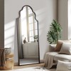 PexFix 59"x24" Ironwork Carved Right-angle Arched Black Full-length Mirror - 4 of 4