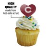 Colgate University Primary Logo Heart Love Cupcake Picks Toppers Decoration Set of 6 - 3 of 4