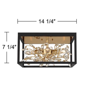 17" Gold and Crystal Modern Flush Mount Ceiling Light