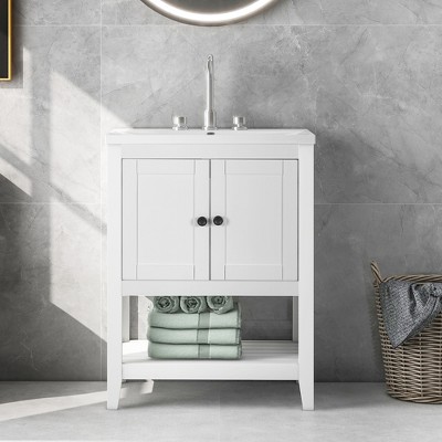 24 Bathroom Vanity With Top Sink And 2 Drawers, Blue - Modernluxe : Target