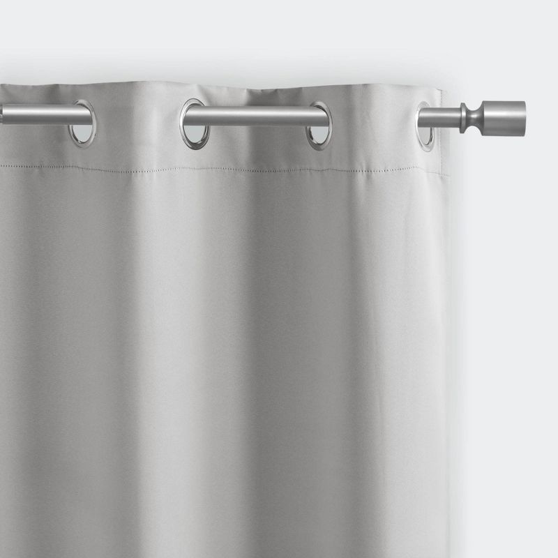 Set of 2 (63&#34;x42&#34;) Aljed Solid Blackout Triple Weave Grommet Top Curtain Panel Gray, 3 of 7