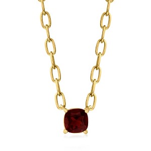 Ross-Simons 0.70 Carat Garnet Paper Clip Link Necklace in 18kt Gold Over Sterling - 1 of 4