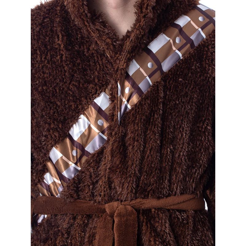 Star Wars Adult Unisex Chewbacca Costume Plush Fleece Robe Bathrobe Brown, 4 of 6