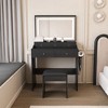 KWPZQEB Vanity Desk Set with Mirror and Lights, Makeup Vanity Desk with Power Outlet & 6 Drawers, Dressing Table with Hair Dryer Holder for Bedroom - 2 of 4