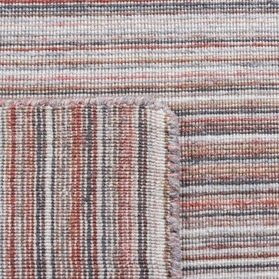 Handmade Red and Grey Wool Kilim Area Rug, 3' x 5'