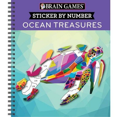 Brain Games - Sticker By Number: Ocean Treasures - 52nd Edition By