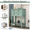CAVINAS 23.7 inch Rectangle Console Table with 3 Storage Drawers,Mid-Century Entryway Table with Bottom Shelf for Living Room,Hallway,Retro Blue - 4 of 4