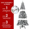Whisen 4FT Flocked Christmas Tree with 100 Warm Lights, 233 Tips and Sturdy Metal Stand - 3 of 4