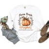 Simply Sage Market Women's Coquette Farm Fresh Pumpkin Long Sleeve Garment Dyed Tee - 3 of 4