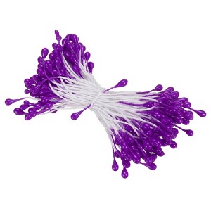 Unique Bargains DIY Craft Handmade Decorative Double Heads Artificial Flower Stamens 150 Pcs - 1 of 4