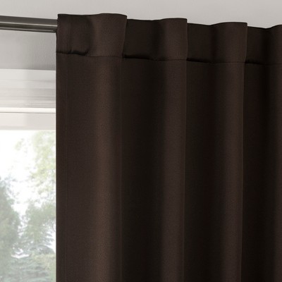 Chocolate Brown 96" Blackout Polyester Window Curtain Panel Pair
