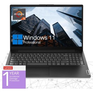 Lenovo V-Series 15 Gen 4 Laptop, 15.6" FHD, Ryzen 5 7530U, Radeon Graphics, 24GB RAM, 1TB SSD, Wi-Fi 6, Windows 11 Pro, Black - 1 of 4